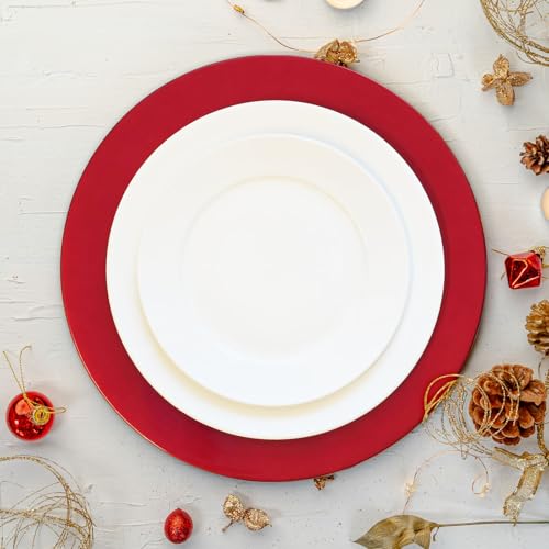 Opexscal Red Charger Plates, Set of 6 Serving Charger Plate for Dinner Table, Wedding, Events Plate Chargers - 13 Inch by Opexscal - Used condition - Image 4