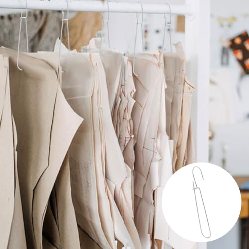 Image of PLIGREAT 18 Pcs Sewing Pattern Hanging Hooks Metal Hangers for Tailors Garment Factory Clothing Industry Organizing Sewing Patterns Design Drawing Paper Storage Small Size Tailor Pattern Hooks