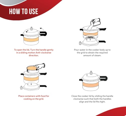 Image of TUFFWARE Hard Anodised 2 Litre Outer Lid Handi Shape Pressure Cooker | 4mm Thick Base | Non Reactive, Non Toxic & Non Staining Food Grade | Long Lasting Gasket | BIS & ISI Certified | 5 Year Warranty