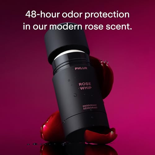 Image of PHLUR Rose Whip Natural Deodorant, 1.76 Oz - Aluminum Free | Deodorant for Women & Men, Long Lasting Odor Protection with Rose, Pink Pepper, Amber & Musk, Deodorant Stick