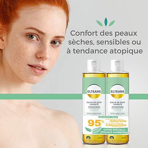 ELTEANS Aceite de cuidado de limpieza | 2 botellas de 250ml | Piel seca y sensible | Cuerpo, pelo y cara | Limpia… - Imagen 3
