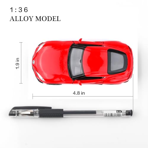 Modelo de carro Toyota Supra a escala 1:36 rojo miniatura 4