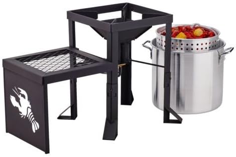 Double-Burner Propane Fryer and Boiler with Side Table