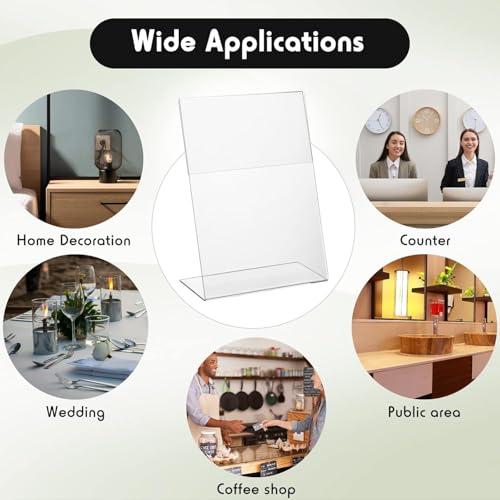Image of FERAUAX (Pack of 5) Acrylic QR Code Scanner Stand & Sign Holder, (4x6 Inch) Clear Tabletop Display - Perfect for Google Pay, PhonePe, BHIM UPI Payments, Restaurant Menus, & Photo Frames