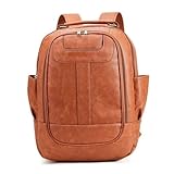 Mochila Feminina de Couro Sintéticos Tamanho Grande Ideal Para Escolar, Trabalho e Viagem(Caramelo)