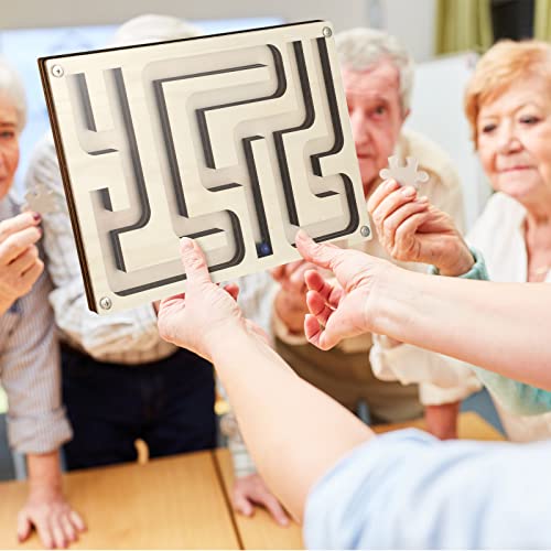 Marble Maze Circuit Game Dementia Activities For Elderly Seniors Wooden Maze Board Games Toy Gifts For Alzheimer's Patients Activities, Dementia Care, Improving Skills And Coordination (Simple Style) #TOP3