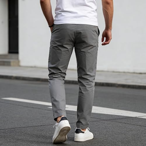 Pantalon chino pour homme coupe ajustée extensible et jambe fuselée active - 3