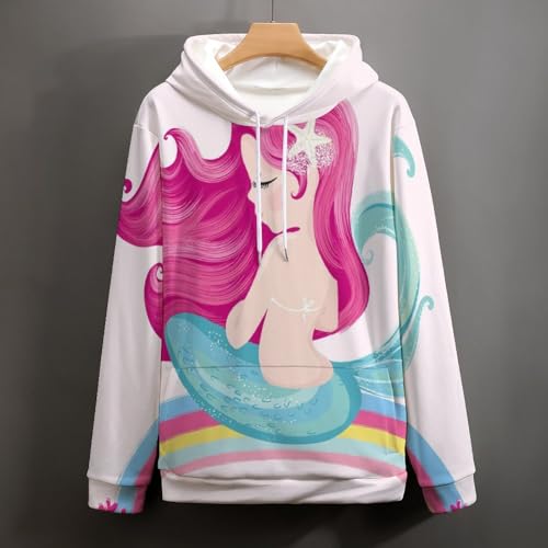 Hoody sweatshirt pull sirène au design graphique original et coupe unisexe confortable - 4