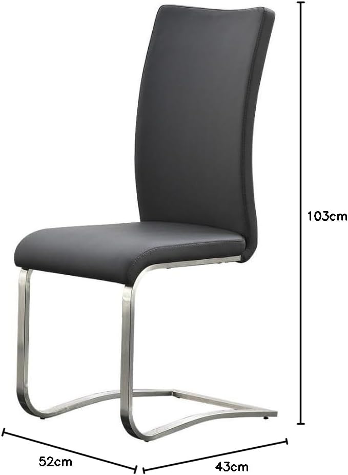 Robas Lund Schwinger Arco 2-Piece Set Stainless Steel Frame/Real Leather Cover/Approx. 43 x 103 x 52 cm grey
