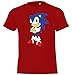 Youth Designz T-shirt pour enfant motif Sonic Taille 104-152 (4-12 ans) / différentes couleurs - Rouge - 128