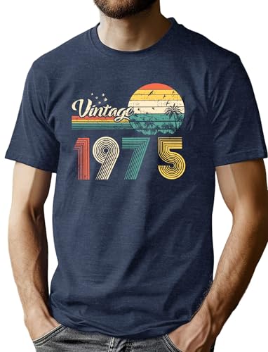 50th Birthday Shirt Men Vintage 1975 T-Shirt Graphic Retro 50 Years Old Birthday Party Father Husband Tee Tops