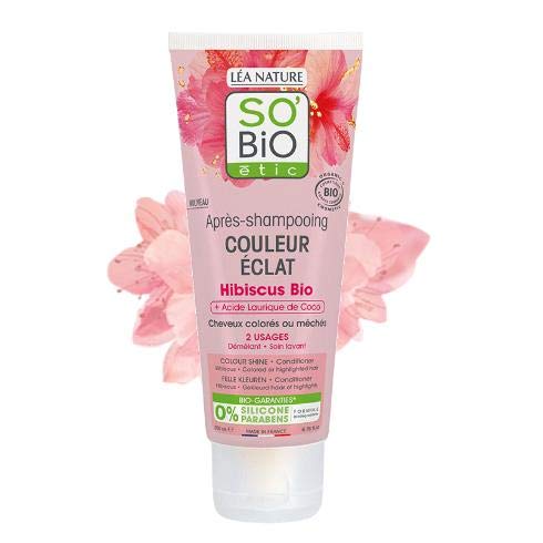 So'Bio ÉticSo Bio Colour Shine Hibiscus Conditioner,200ml | Sulphate-free | Silicon free | For color-treated hair.