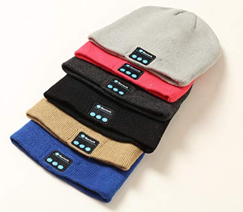 Gorro Bluetooth para IPHONE 12 Pro Max con auriculares integrados Reglage Botones Universal Invierno (Gris Oscuro)