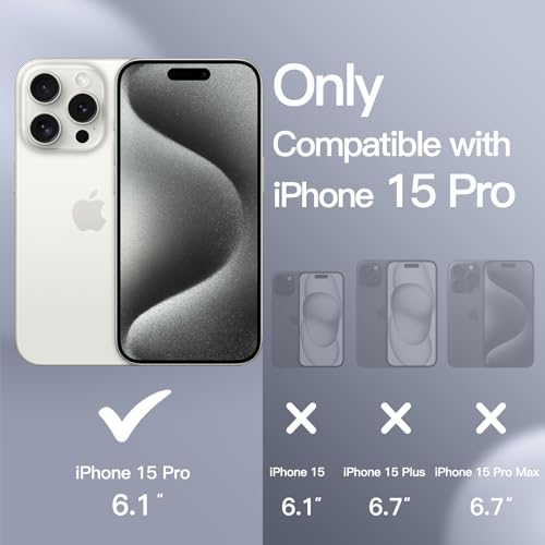 Image of JETech Silicone Cover Case for iPhone 15 Pro 6.1-Inch, Silky-Soft Touch Full-Body Protective Phone Case, Shockproof Cover (White)