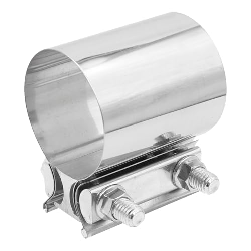 Krtopo Abrazadera para Tubo de Escape - Abrazadera de Junta de Solape de Acero Inoxidable 304 Universal para Sistemas de Escape Silenciadores Convertidores Catalíticos Reductores (57MM)