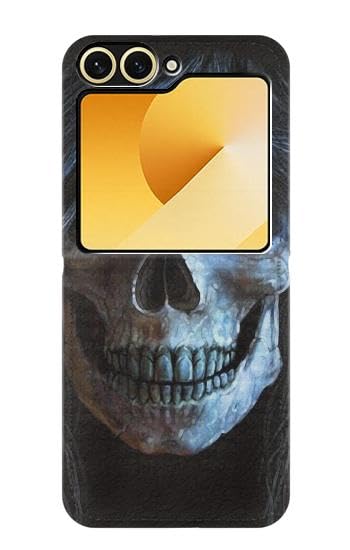 Caso del tirón Samsung Galaxy Z Flip 6 con calavera death metal para llevar en tus conciertos