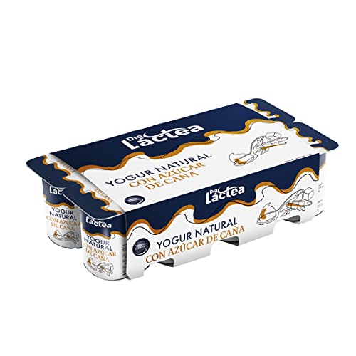 DIA LACTEA yogur natural con azúcar de caña pack 8 unidades 125 gr