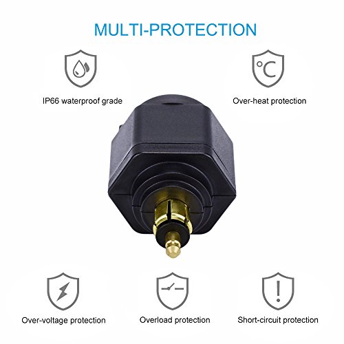 Cllena Din Hella Plug To Dual Usb Charger Socket Adapter With Led Voltmeter For Bmw Motorcycle / Phone / Iphone / Gps / Satnav (Blue) #TOP3