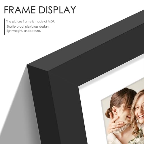 Image of DUENPY 12.5x27.5 Picture Frame 3-Opening 8.5x11 Collage Picture Frame Displays Three 8.5x11 inch Photos Collage Wall Decor Wall Hanging or Tabletop Black