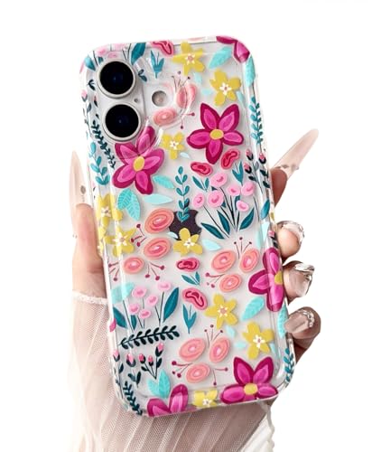ILFINDYOU for iPhone 17 Case (Military Grade Drop Protection) Phone Case Gifts TPU Shockproof Phone Cover Flower-17