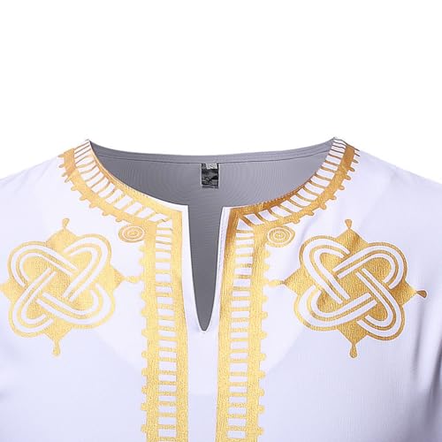 Ensemble Hommes Africain 2 Pièces Dashiki Imprimé Métallique - 4