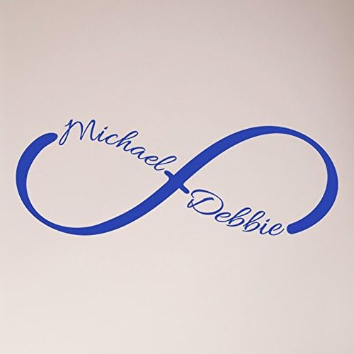52"x22" Personalized Custom Name with Infinity Symbol Love Wall Decal Sticker Art Mural Home Decor Bedroom Marriage