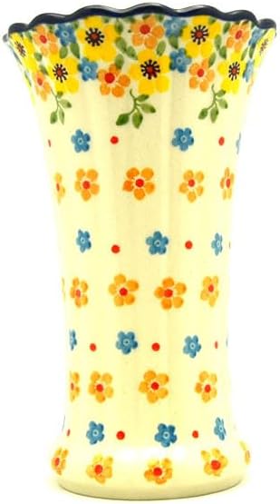 Polish Pottery Vase - Medium Fluted - Buttercup
