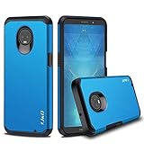 J&D Case Compatible for Moto Z3 Case, Moto Z3 Play Case, Heavy Duty Dual Layer Hybrid Shock Proof Protective Rugged Bumper Case for Motorola Moto Z3 Case/Motorola Moto Z3 Play Case, Blue