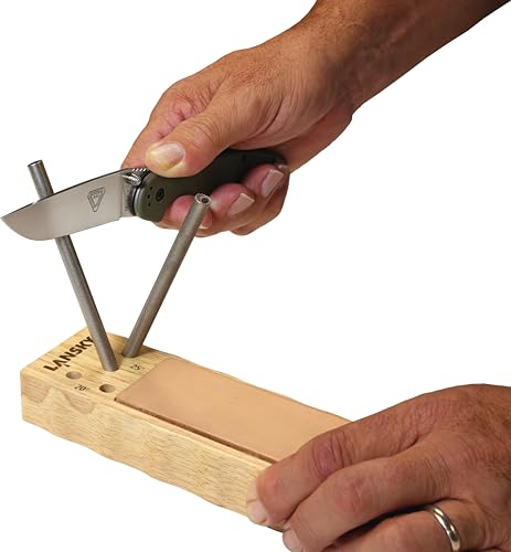 Lansky Diamond/Ceramic 4 Rod TurnBox Crock Stick Knife Sharpener with Leather Strop, 20° & 25° Angles by Lansky - Used condition - Image 5