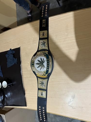 Stoner Weed 4:20 Smoker Dual Plated Zinc Title Replica Championship Belt Adult size Brass3