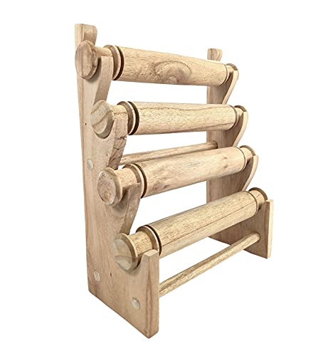 Puerta pulseras y relojes 4 sintéticos en madera maciza en bruto