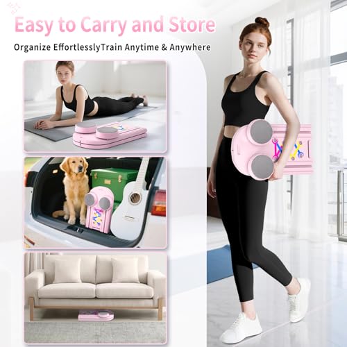 Pilates Board, Foldable Pilates Reformer Set for Home Workout with Timer - image 8