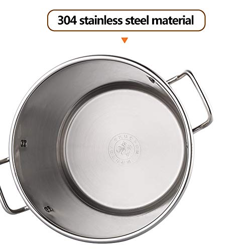 MNSSRN 304 Edelstahl-Eimer, verdickter brennfester Ãl-Eimer mit Deckel, Küchen-Suppentopf, groÃer Kapazitäts-Staureimer, Kornbehälter,B,11.25Kg – Bild 5