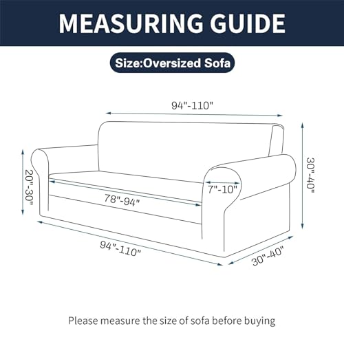Cupuamon 2026 New Stretch Oversized Sofa Slipcovers Couch Sofa Cover for 4 Seater Furniture Protector Covers with Elastic Bottom Jacquard Fabric Small Checks for Pets, Kids - Pureed Pumpkin by Cupuamon - Image 2