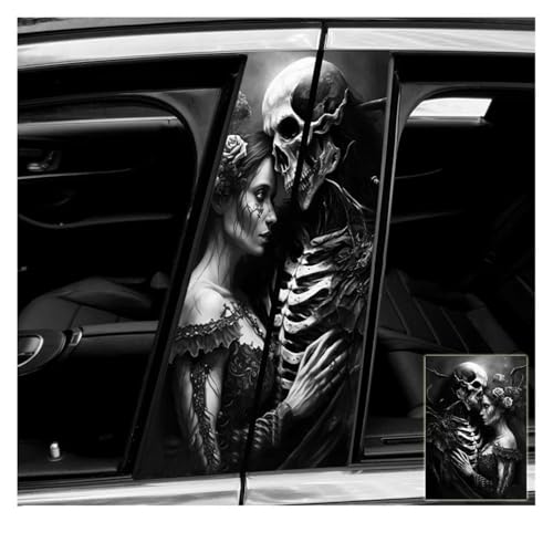 Stickers gothiques pour pilier B voiture motif crâne décoration carrosserie