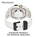 amBand Bands Case Screen Protector Compatible with Apple Watch Ultra 3/2/1 49mm, M1 Sport Series Rugged Cover Strap and 9H Tempered Glass Film, Protective Bumper for iWatch 49 mm Men White