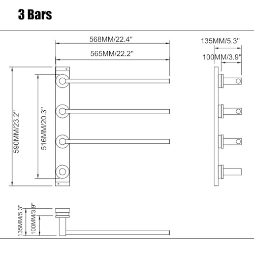 Tendedero de acero inoxidable con termostato para baños grises 7
