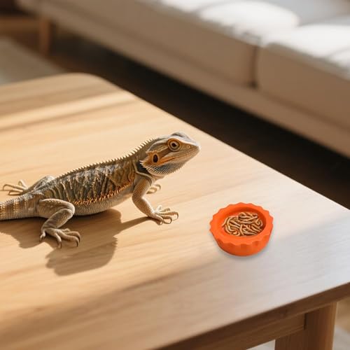 6pcs Mini Silicone Reptile Water Bowl and Tortoise Food Bowl, Colorful Reptile Water Dish and Feeding Dish for Gecko Tarantula Spider Small Lizards Millipede Small Animal Feeding Bowls - Image 2
