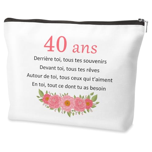 Cadeau 40 Ans Femme,Cadeau Femme 40 Ans,Cadeaux Anniversaire Femmes,Idee Cadeaux Femmes Anniversaire,Trousse à Maquillage,Cadeau Noel