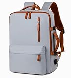 Mochila de Viagem Expansivel Avião Grande Unissex Executiva Masculina Reforçada cabe Notebook Casual Esportes Viagem Trabalho (CINZA)