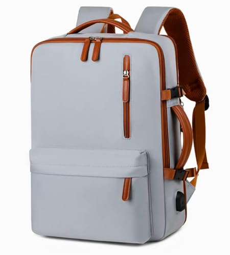 Mochila de Viagem Viral Expansível Notebook Avião Elegante Unissex Executiva Masculina Reforçada Casual - Cinza