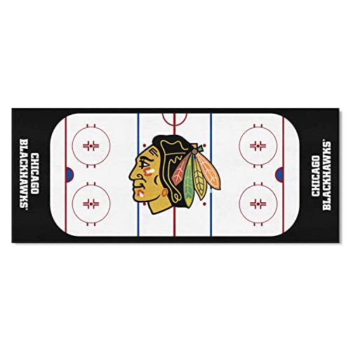 FANMATS 10374 NHL Chicago Blackhawks Nylon Face Football Field Runner , Team Color , 30