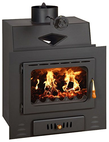Chimenea de leña insertada moderna con múltiples...
