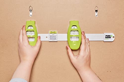 Image of Hangman Push & Hang Pro Picture Hanging Tool Kit with Nails and Level for Wall Art Pictures Frames Green ‎PHLA-18