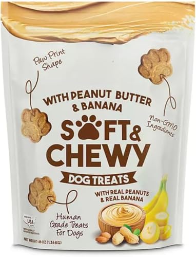 Soft & Chewy Dog Treats, Peanut Butter & Banana Flavor,