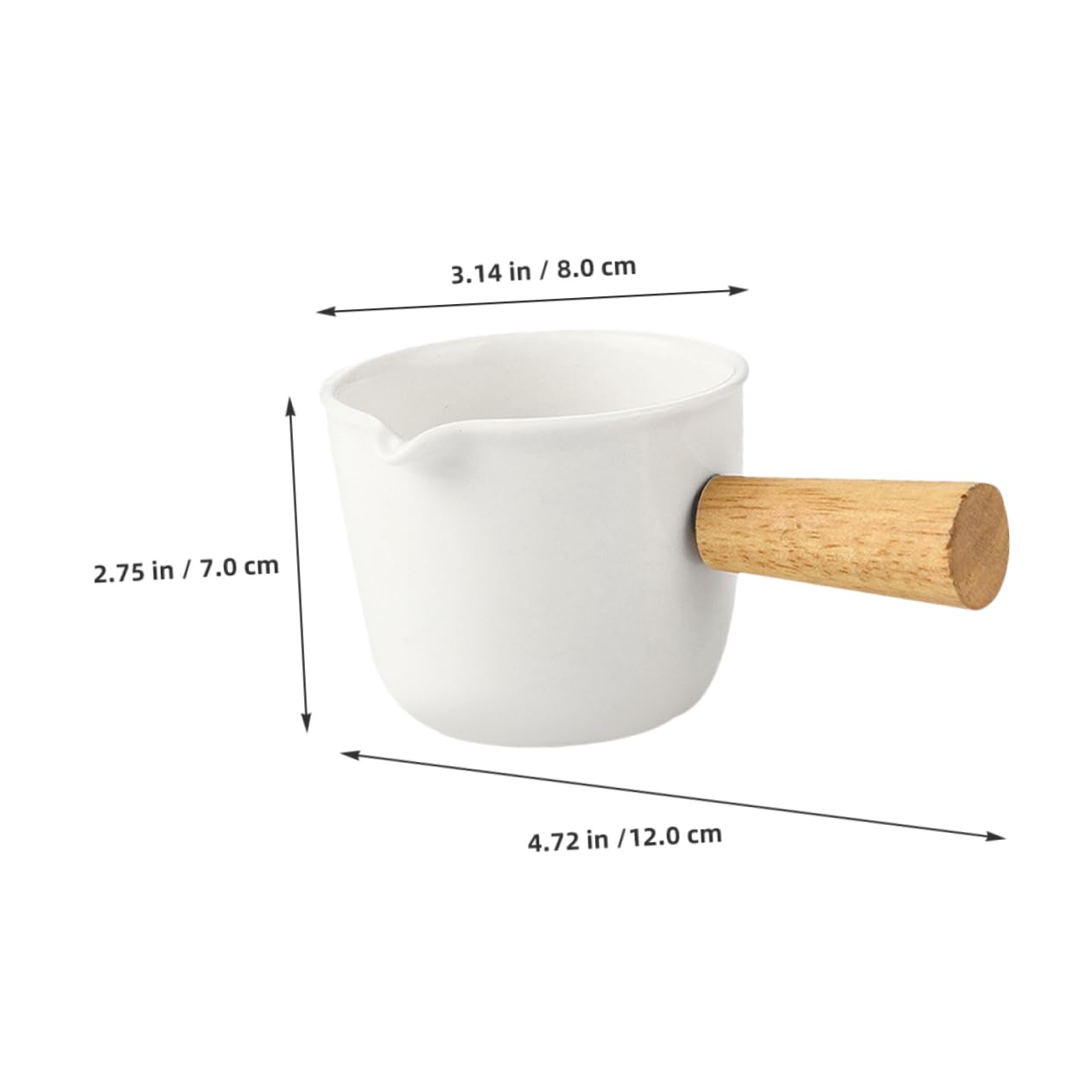 LABRIMP 2pcs Mini Creamer Jug Syrup Dispenser White Ceramic Pitcher for Coffee Milk Frothing and Sauce Small Creamer Pitcher for Espresso White