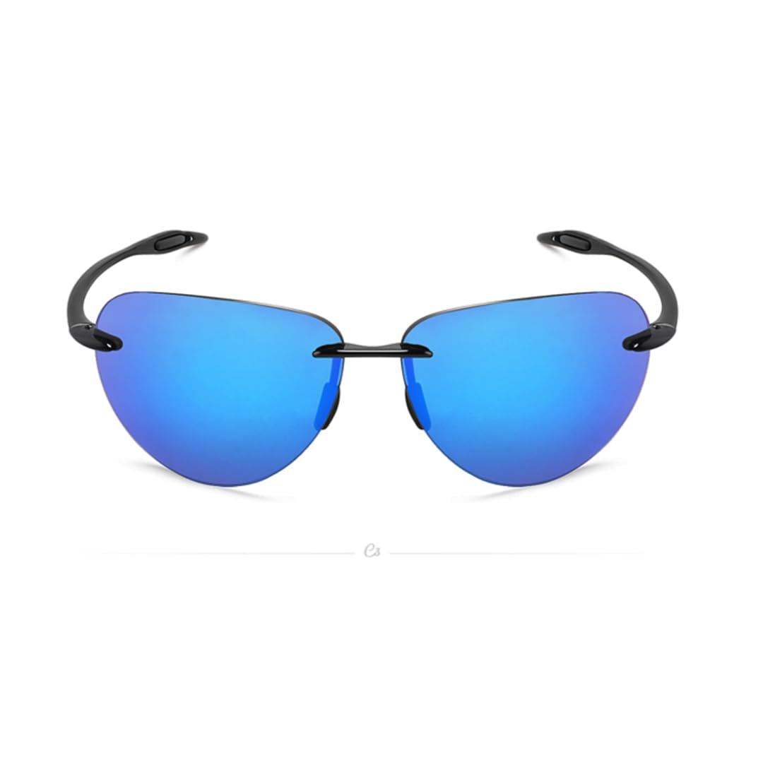 Occhiali da sole da uomo UV400, alla moda, ovali senza montatura, montatura da donna TR90