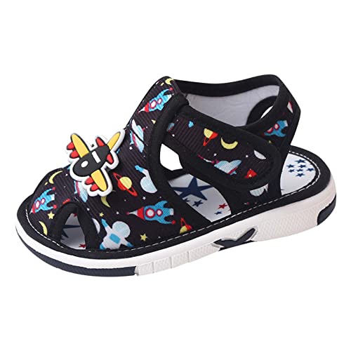 Summer Children Infant Toddler Shoes Girls Sandals Flat Bottom Non Slio Open Toe Slip Breathable Soft Cartoon Space Pattern Baby Walkers Shoes Girls