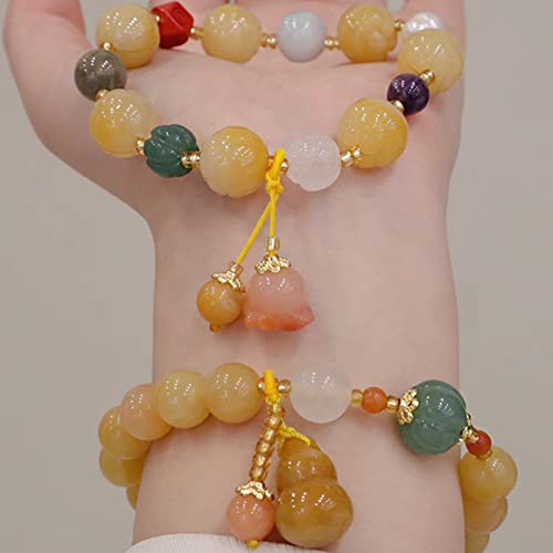 Pulsera de jade natural vintage con amuleto de loto tallado a mano 4