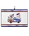 Retro Truck with Independence Daisies Golf Towel with Carabiner Clip, Red White Blue Stripes Lace Microfiber Waffle Pattern Golf Towel, Golf Accessories for Cleaning Clubs and Balls, 24x16 In